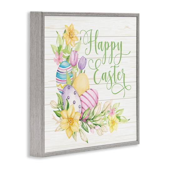 Stupell Industries Happy Easter Daffodils Framed Giclee Art